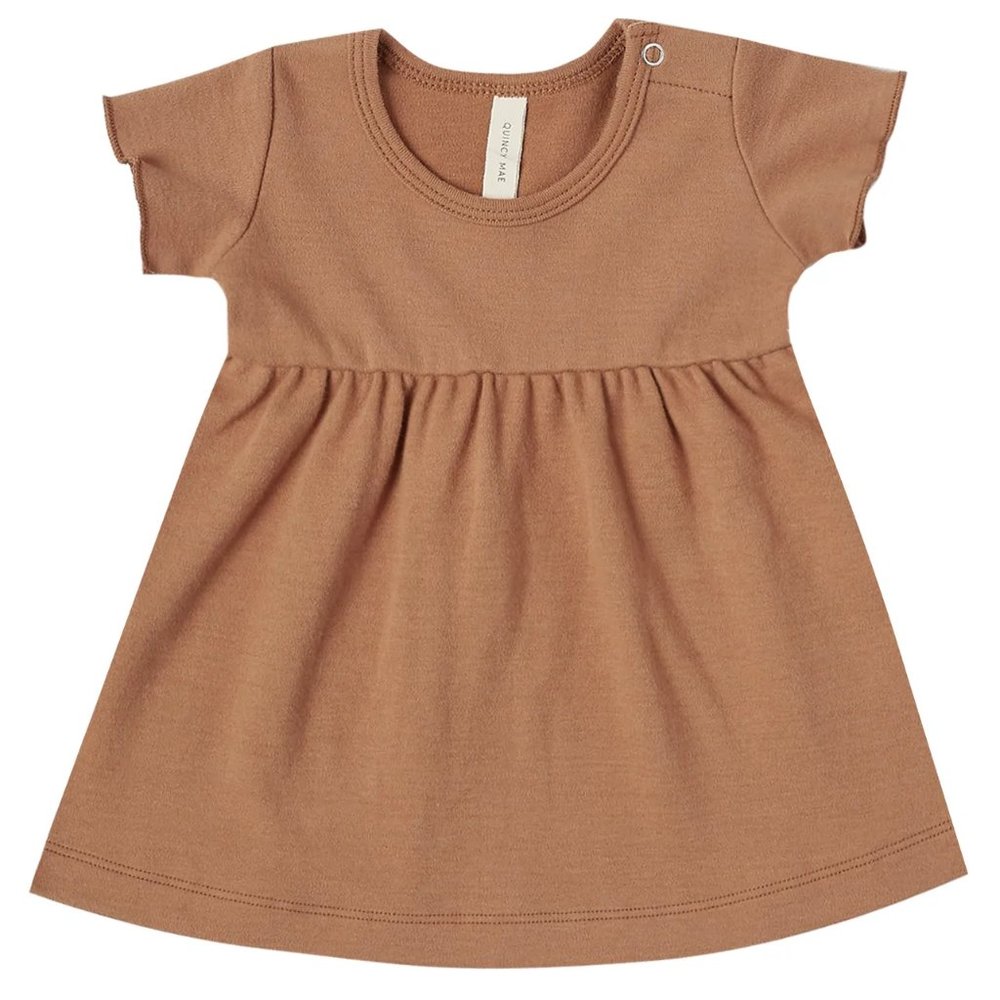 Quincy Mae Baby Tee Dress- Rust  18-24 month - Organic Cotton